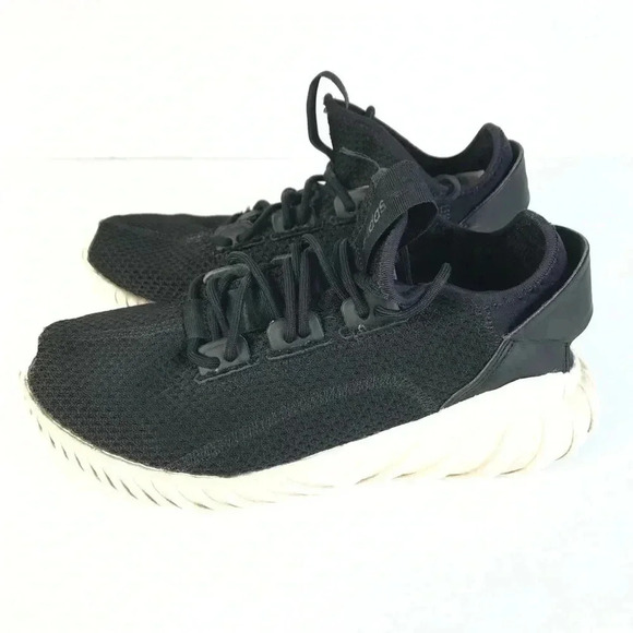Adidas Black Mesh Tubular Doom Sock  Primeknit Sneaker Shoes - Picture 3 of 7